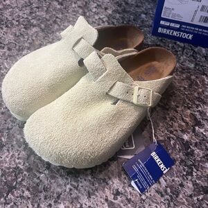 Birkenstock Kids  Boston Clogs - Light Green